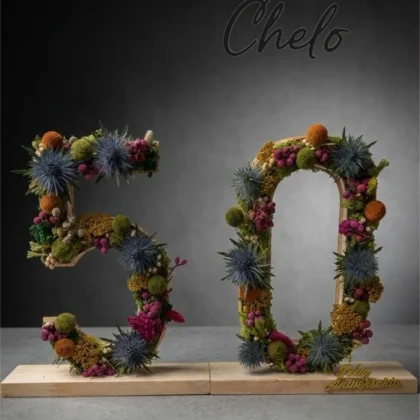 Numeros en flor preservada